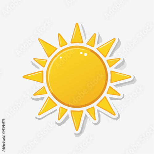 Cartoon Sun Sticker Icon
