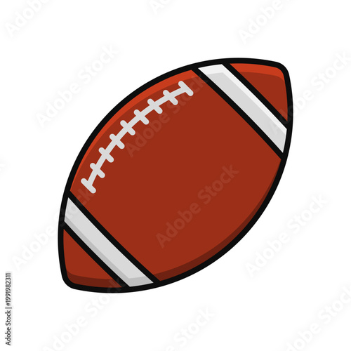 american football simple outline flat icon illustration