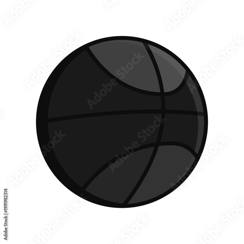 basket ball black simple outline flat icon illustration