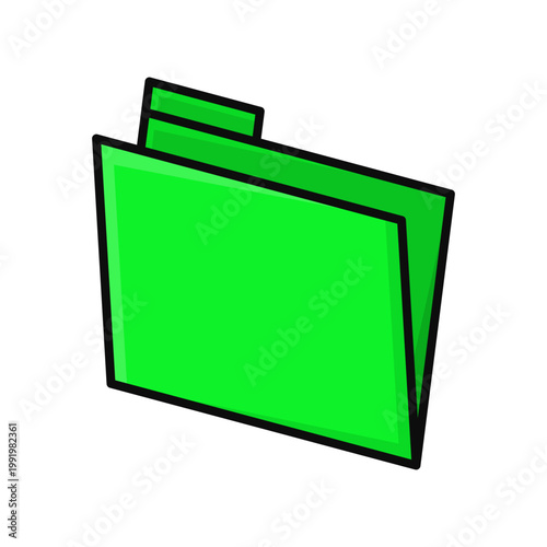 folder file simple outline flat icon illustration