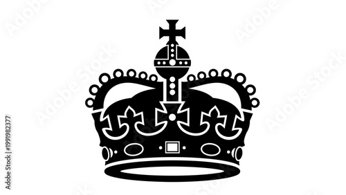 Royal Crown Silhouette, Symbol of Monarchy, Power, and Authority