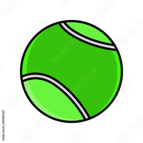 tennis ball simple outline flat icon illustration