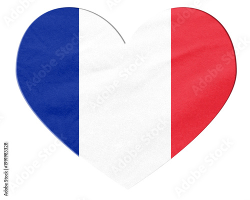 France flag heart symbol love patriotism