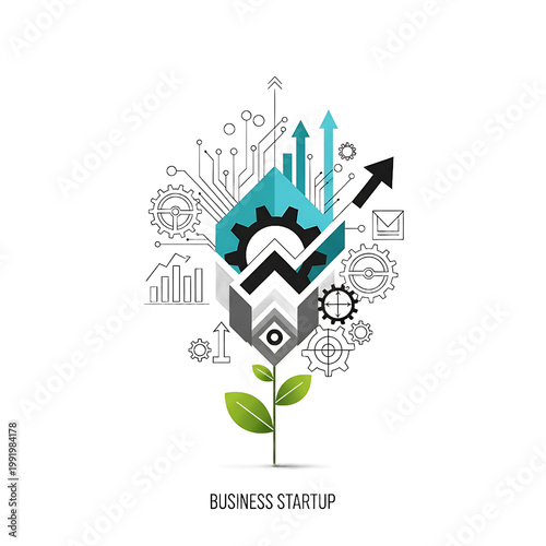 Business Startup Growth Concept Illustration.