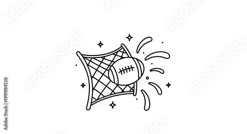 American football scoring illustration with dynamic lines.