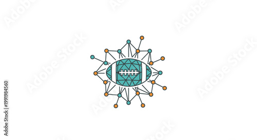 American football logo with connected people.
