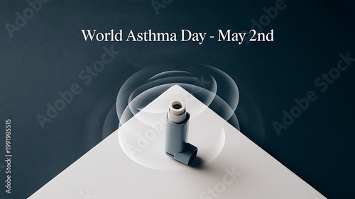 A symbolic representation of an asthma inhaler to commemorate world asthma day on may the second