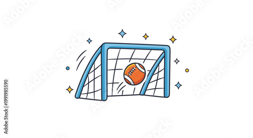 Soccer goal with ball illustration.