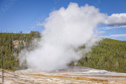 Old Faithful Geyser erupting, Yellowstone National Park, Wyoming, USA