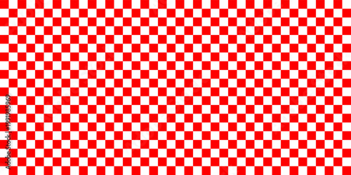 Schilderij op canvas Red and white checkerboard pattern