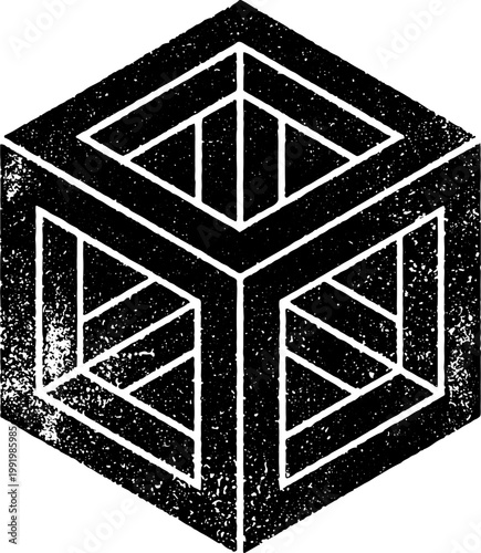 Large vector hexagonal stamp texture with a transparent background