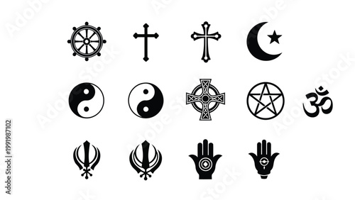 Collection of ancient and spiritual symbols from various cultures and religions