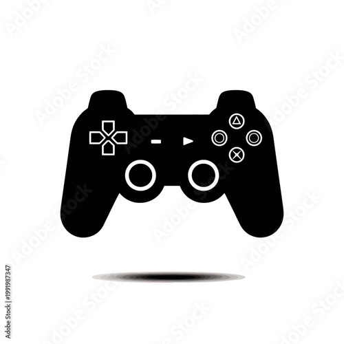 Black silhouette of a video game controller.