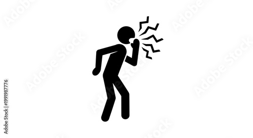 Black vector illustration of a businessman silhouette holding a gun with a raised hand in a professional art style