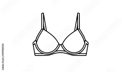 Bra outline icon lingerie fashion vector illustration