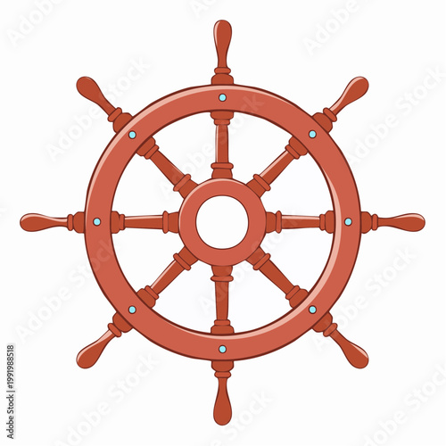Wooden ship's wheel illustration
