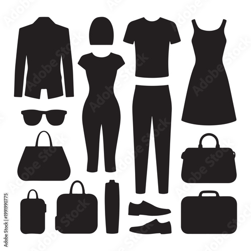 Black Fashion Silhouettes Collection – Clothes & Accessories