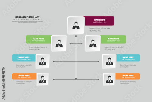 Modern infographic for company organizational structure. Easy to use for your website or presentation.	