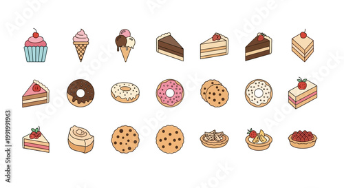 Collection of Delicious Baked Goods and Desserts.