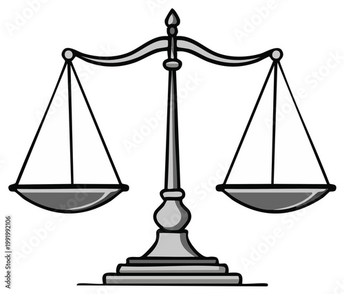 Classic Justice Scale Symbol Illustrating Balance and Fairness