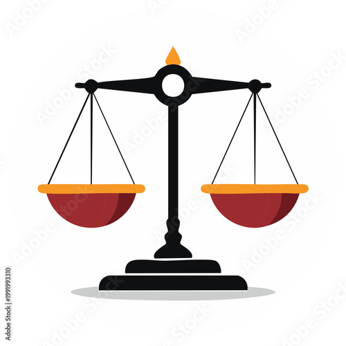 Metal Scales of Justice Illustration – Representing Law, Fairness, Equality, and Judicial Balance for Legal Processes