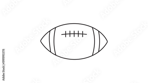 American Football Vector Icon with Editable Stroke. Minimalist black line illustration of a pro football ball on white background. Scalable SVG graphic for sports design and athletic branding.