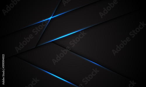 Abstract blue light dark grey metallic overlap design modern futuristic technology background vector illustration.
