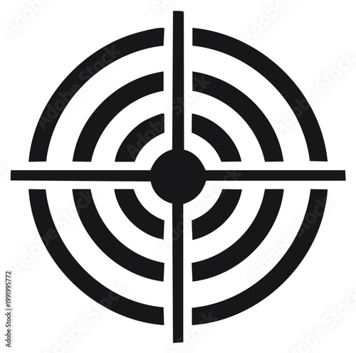 Target Symbol Design Focus Point Aiming Crosshair Marksmanship Icon Graphic