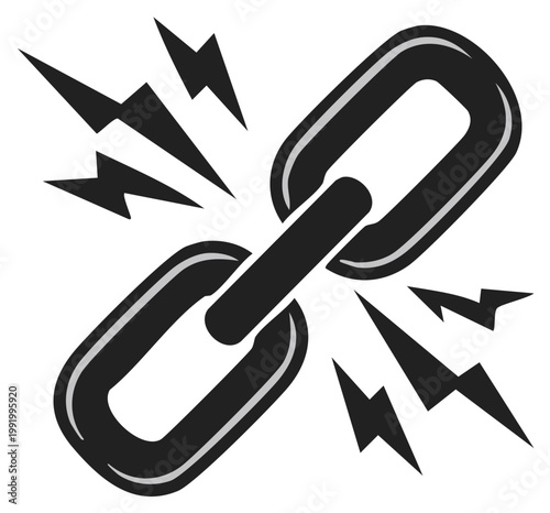 Chain links breaking, abstract concept of freedom or overcoming obstacles