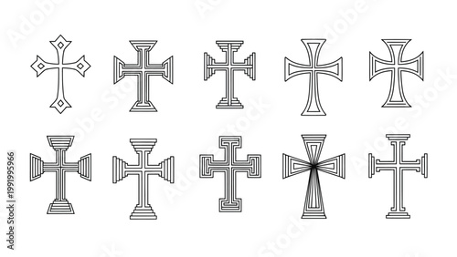 Historical variations of cross symbols in religious and cultural iconography