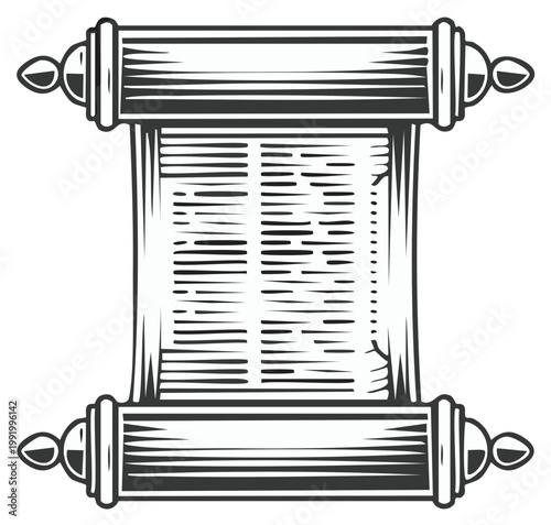 Vintage Scroll Illustration Antique Document Old Manuscript Vector