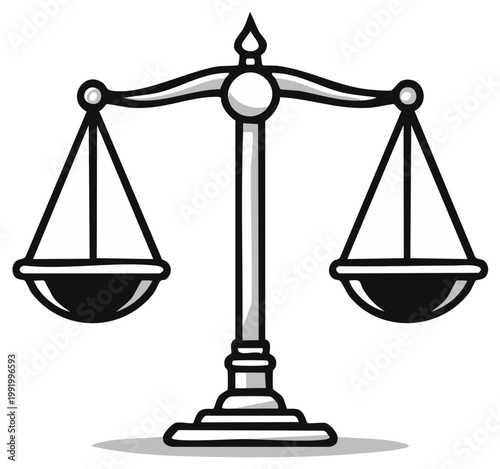 Illustration of justice scale symbol for legal and law concepts