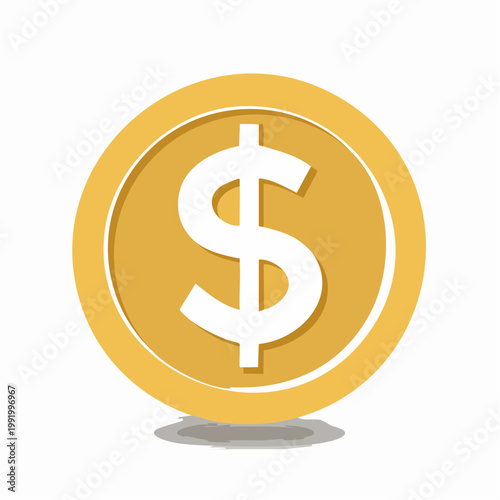 Golden Coin with Dollar Sign