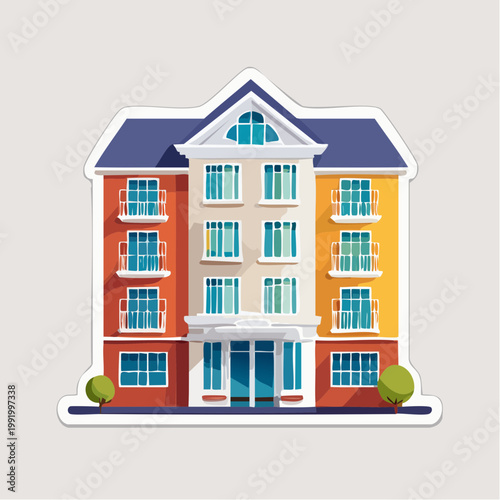 Colorful Apartment Building Illustration