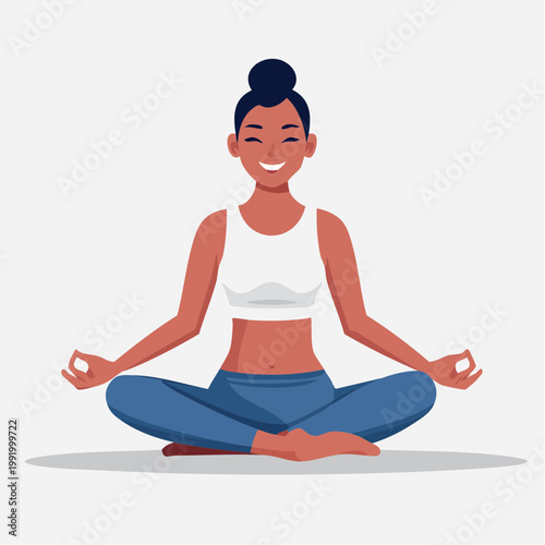 Woman Meditating in Lotus Pose