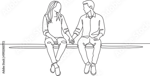 Minimalist line of two women in athletic wear holding yoga mats line minimalist