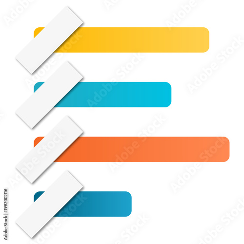 Modern Progress Bar Infographic Elements with Colorful Steps UI List Template Design