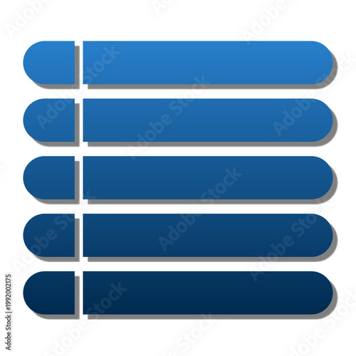 Modern Progress Bar Infographic Elements with Colorful Steps UI List Template Design