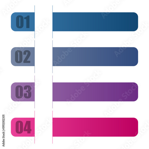 Modern Progress Bar Infographic Elements with Colorful Steps UI List Template Design