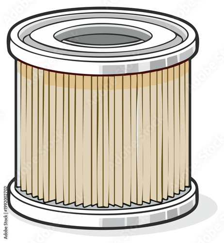 Automotive Oil Filter Illustration For Vehicle Maintenance And Repair Services
