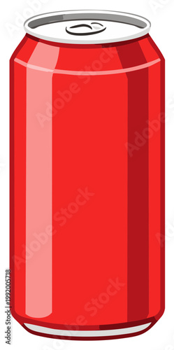 Red aluminum beverage can design illustration