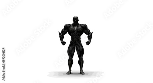 A muscular black figurine standing strong.
