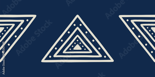 Tribal Geometric Triangle Seamless Border Pattern