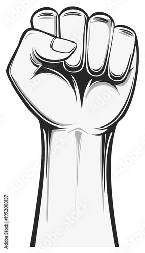 Raised Fist Illustration Symbolizing Strength and Resistance