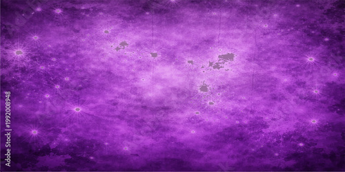 An abstract purple grunge galaxy background featuring stars and a nebula texture within a dark fantasy universe design