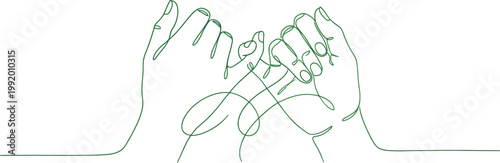 Minimalist Pinky Swear Continuous Line Art Vector