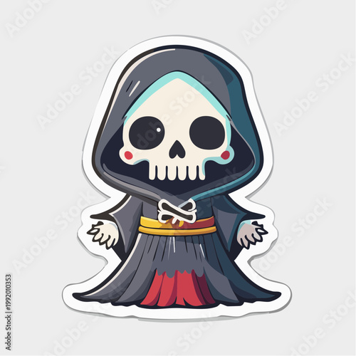 Cute Grim Reaper Cartoon Sticker