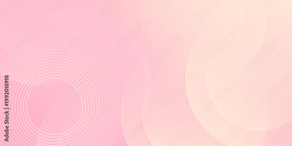 Obraz premium Abstract soft pink background with circular line patterns and geometric shapes. This vector is suitable for web, presentations, advertisements, and more. Elegant minimalist pastel design.