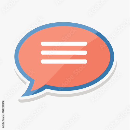Speech bubble icon with three horizontal lines