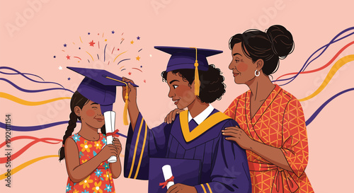 Graduation, family, celebration, education, academic achievement